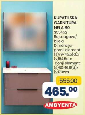 KUPATILSKA GARNITURA “NELA 80”