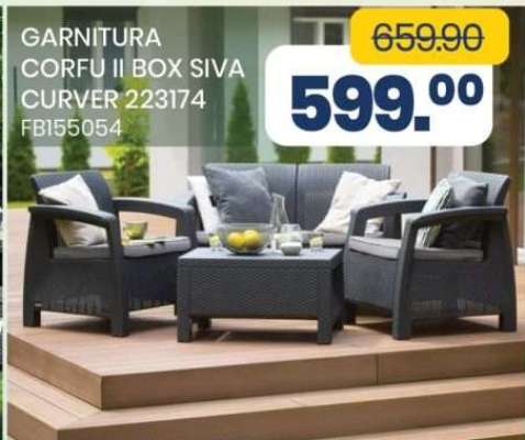 GARNITURA CORFU II BOX SIVA CURVER 223174