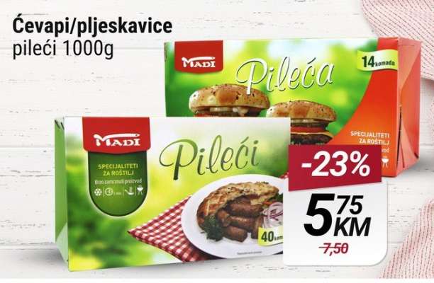 Ćevapi/pljeskavice pileći 1000g