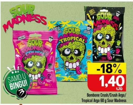 Bombone Crush/Crush Argo/Tropical Argo 60 g Sour Madness