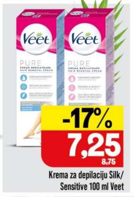 Krema za depilaciju Silk/Sensitive 100 ml Veet