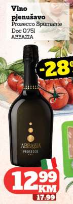 Vino pjenušavo Prosecco Spumante Doc 0,75l ABBAZIA
