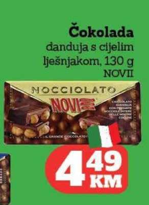 Čokolada gianduja s cijelim lješnjakom, 130 g NOVI