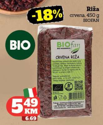 Riža crvena, 450 g BIOFAN