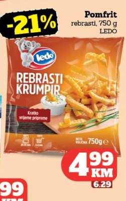 Pomfrit rebrasti, 750 g LEDO