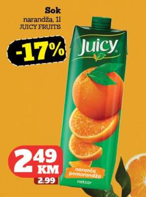 Sok narandža, 1l JUICY FRUITS