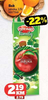 Sok jabuka, 1.5l NECTAR