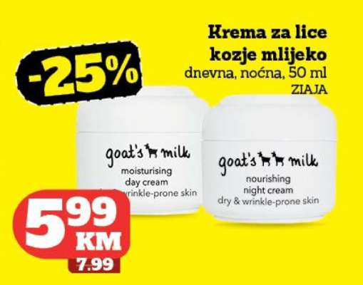 Krema za lice kozje mlijeko