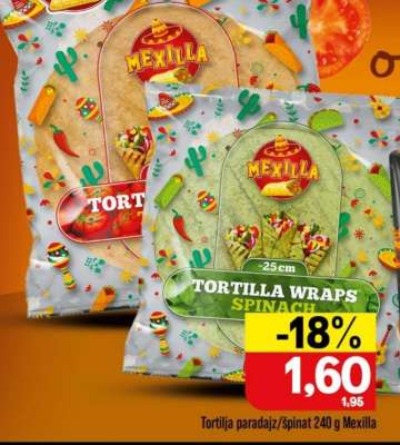 Tortilla paradajz/špinat