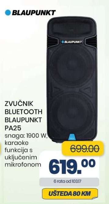 ZVUČNIK BLUETOOTH BLAUPUNKT PA25