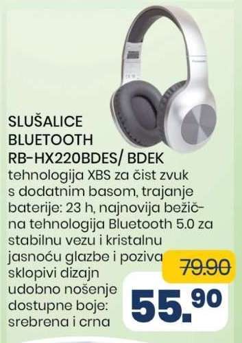 SLUŠALICE BLUETOOTH RB-HX220BDES/BDEK
