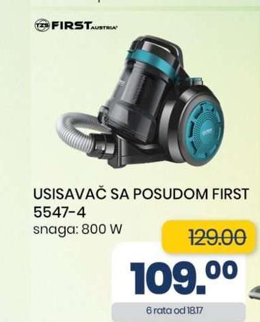 USISAVAČ SA POSUDOM FIRST 5547-4