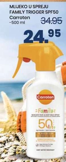 MLIJEKO U SPREJU FAMILY TRIGGER SPF50 Carroten