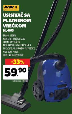 AWT Usisivač sa platnenom vrećicom HL-803