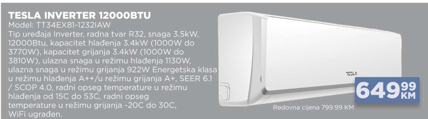 TESLA INVERTER 12000BTU