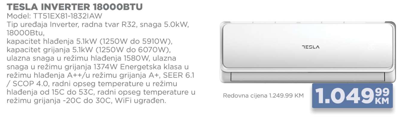TESLA INVERTER 18000BTU