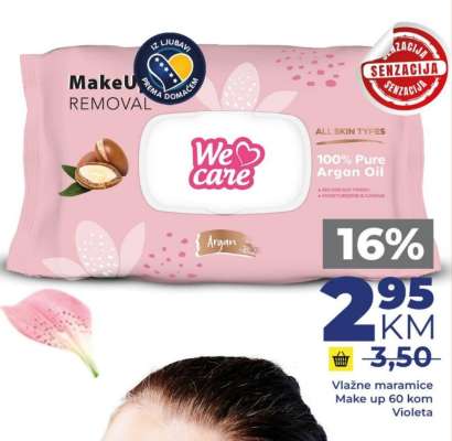Vlažne maramice Make up 60 kom Violeta