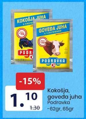 Kokošja, goveda juha Podravka