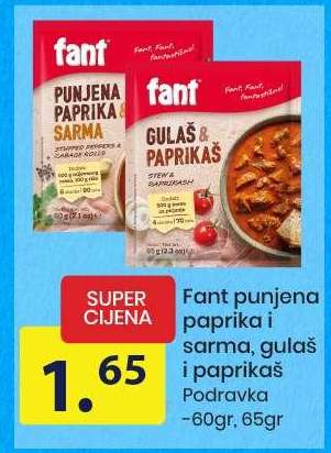 Fant punjena paprika i sarma, gulaš i paprikaš Podravka
