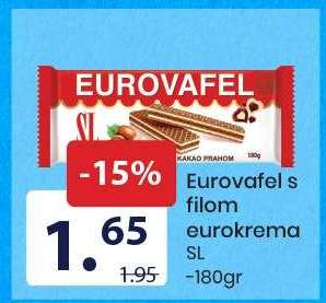 Eurovafel s filom eurokrema SL