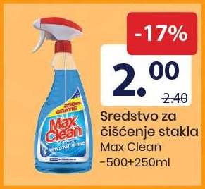 Sredstvo za čišćenje stakla Max Clean