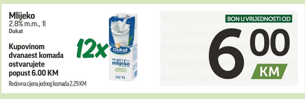 Mlijeko 2.8% m.m., 1l