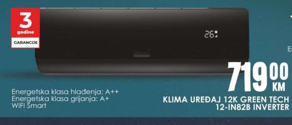 KLIMA UREĐAJ 12K GREEN TECH 12-IN82B INVERTER