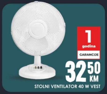 STOLNI VENTILATOR 40 W VEST