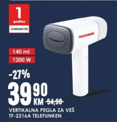VERTIKALNA PEGLA ZA VEŠ TF-2216A TELEFUNKEN