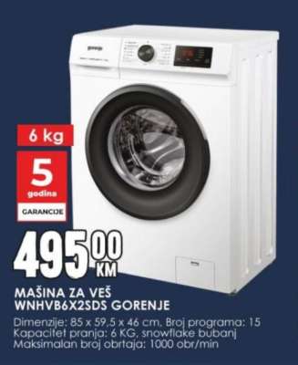 MAŠINA ZA VEŠ WNHVB6X2SDS GORENJE