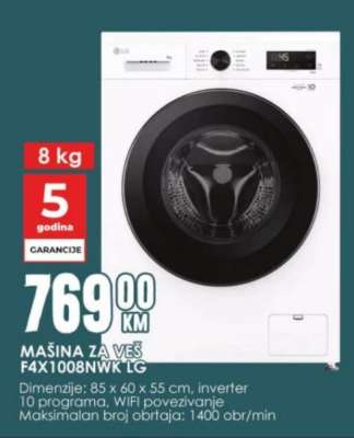 MAŠINA ZA VEŠ F4X1008NWK LG