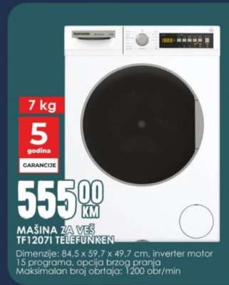MAŠINA ZA VEŠ TF1207I TELEFUNKEN