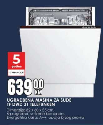 UGRADBENA MAŠINA ZA SUDE TF DWD 31 TELEFUNKEN