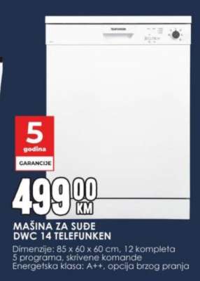 MAŠINA ZA SUDE DWC 14 TELEFUNKEN