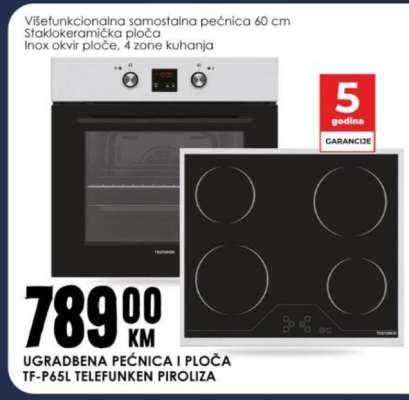 UGRADBENA PEĆNICA I PLOČA TF-P65L TELEFUNKEN PIROLIZA