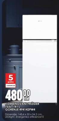 KOMBINOVANI FRIŽIDER GORENJE RF4142PW4