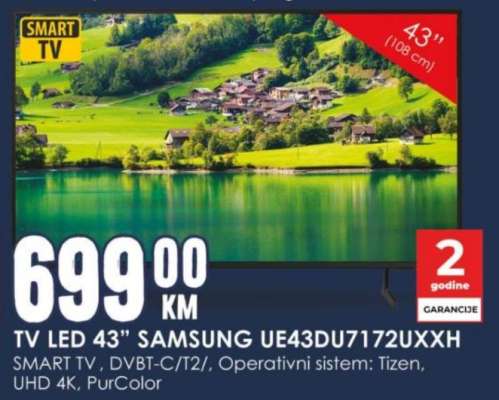 TV LED 43" SAMSUNG UE43DU7172UXXH