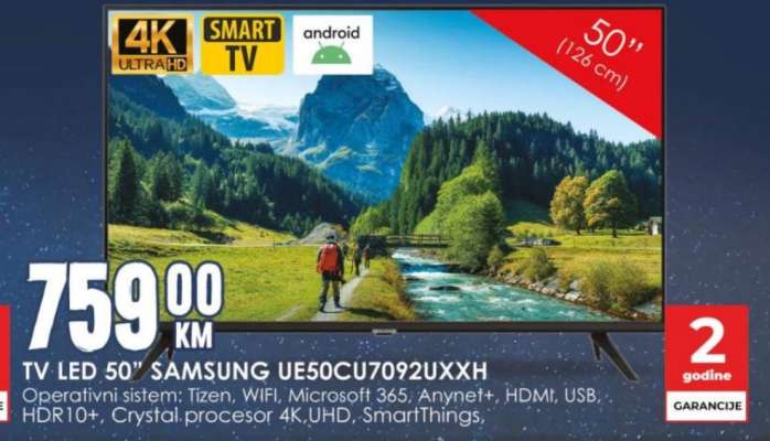 TV LED 50" SAMSUNG UE50CU7092UXXH