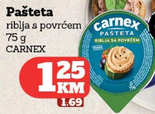 Pašteta riblja s povrćem 75 g CARNEX