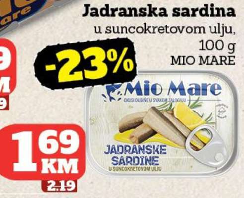 Jadranska sardina u suncokretovom ulju, 100 g
