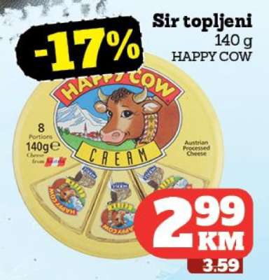 Sir topljeni HAPPY COW