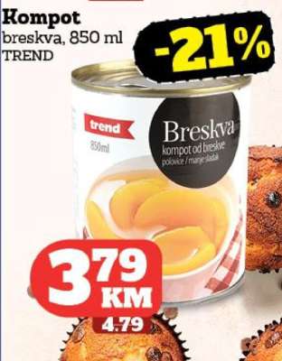 Kompot breskva, 850 ml TREND