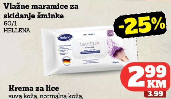 Vlažne maramice za skidanje šminke