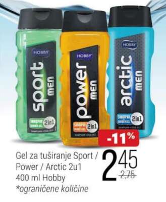Gel za tuširanje Sport / Power / Arctic 2u1