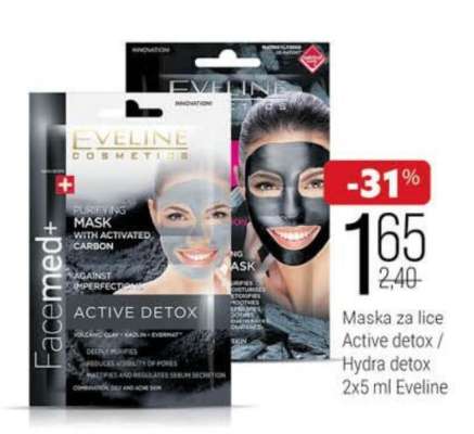Maska za lice Active detox / Hydra detox 2x5 ml Eveline