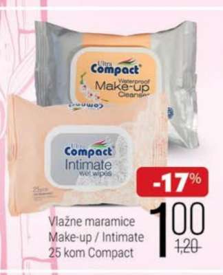Vlažne maramice Make-up / Intimate 25 kom Compact