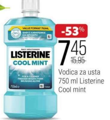 Vodica za usta 750 ml Listerine Cool mint