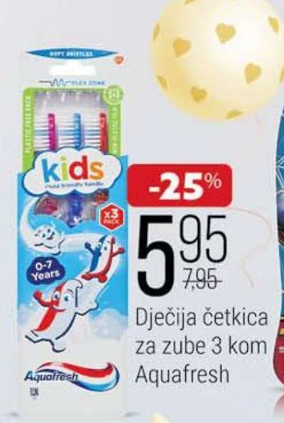 Dječija četkica za zube 3 kom Aquafresh