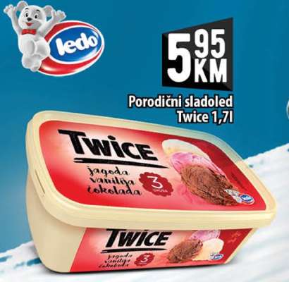 Porodični sladoled Twice 1,7l