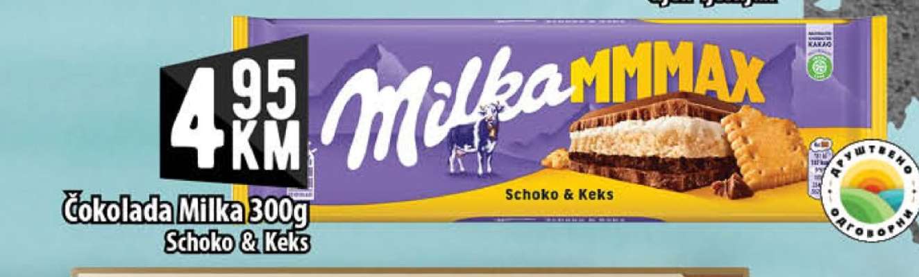 Čokolada Milka 300g Schoko & Keks